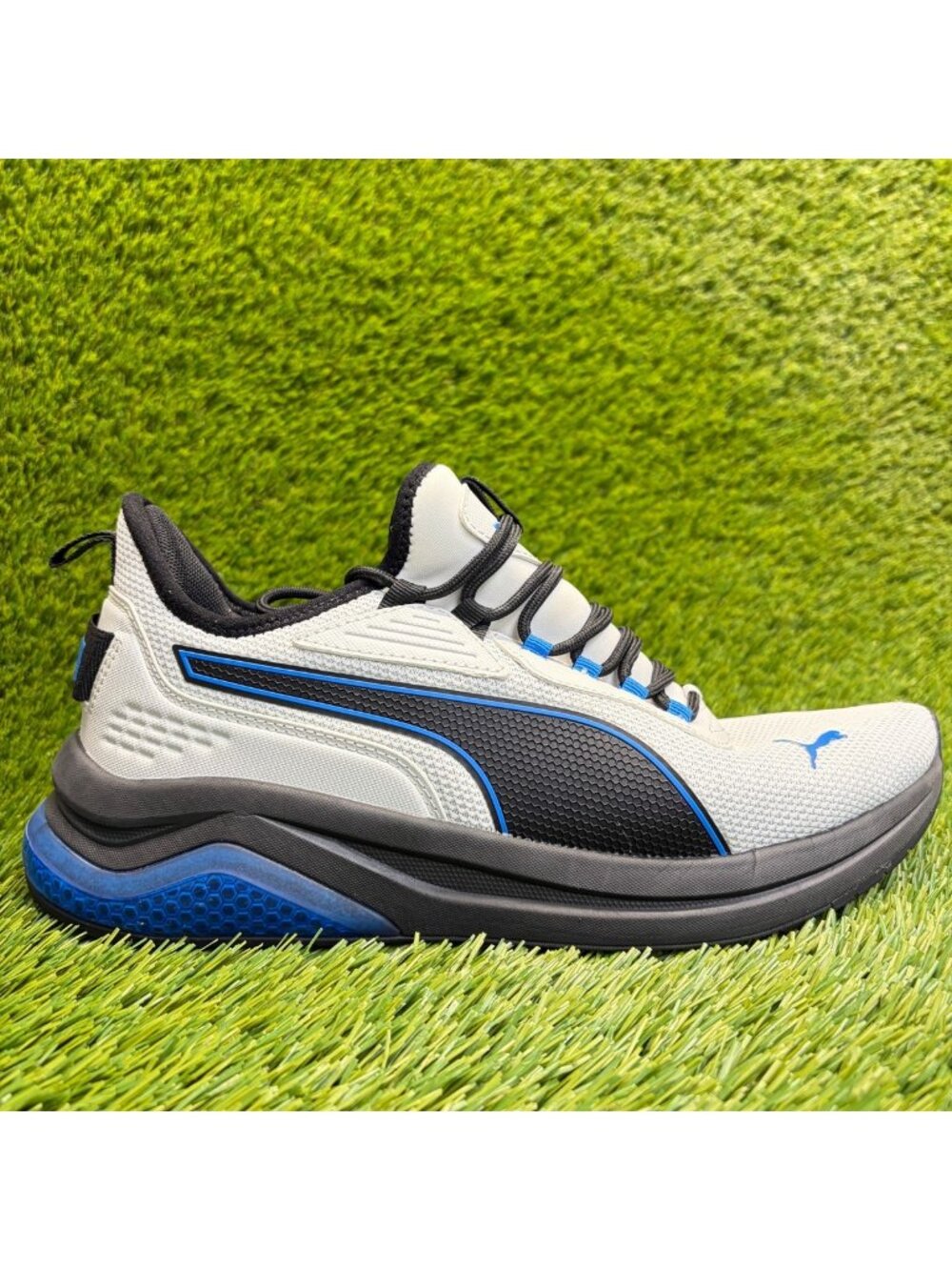 Puma Amplifier Mens Size 9 Gray Black Athletic Running Walking Shoes Sneakers